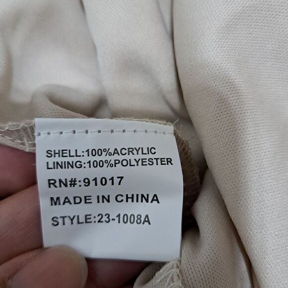 Solitaire 2 Piece Set Crochet Boho Knit Top/Pants Cover Up Large Oatmeal NWT - Picture 11 of 17